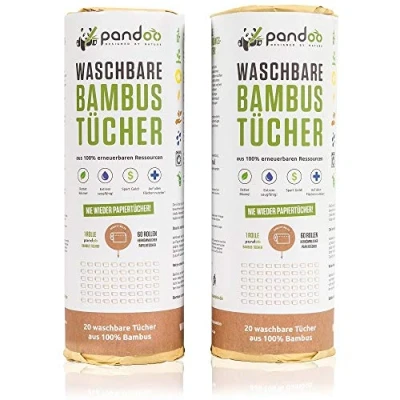 Abbildung von pandoo Papierküchenrolle Waschbare Bambustücher Die wiederverwendbare Küchenrolle (2 St)