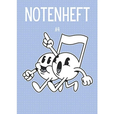 Abbildung von Notenheft A4: Schreibheft mit Notenlinien Notizbuch für Musiker, Lehrer und Schüler Klavier, Gitarre Hilfslinien 120 Seiten