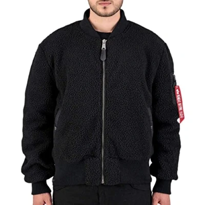 Abbildung von Alpha Industries Herren MA 1 Teddy Bomberjacke, Black, Large