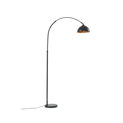 Abbildung von Lindby Stehleuchte Tonka, schwarz/gold, Metall, Ø 25 cm