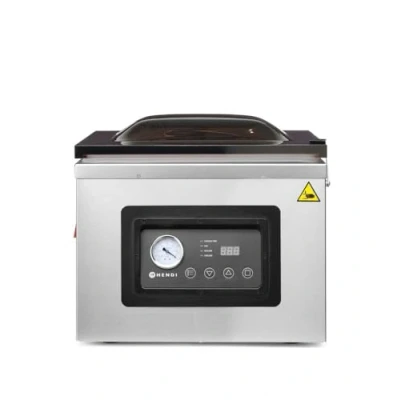 Abbildung von HENDI Vakuum Verpackungsmaschine, Vakuumiergerät, Kammer Schweißleiste: 410mm, Pumpenleistung: 333,3 l/min, 230V, 1000W, 505x567x(H)465mm, Edelstahl