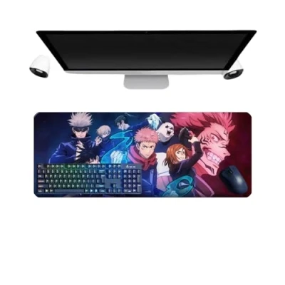 Abbildung von Jujutsu Satoru Gojo Anime Mauspad, groß, 800 x 300 3 mm, Schreibtisch, rutschfest, strukturierte Oberfläche für Computer, Gamer, Zuhause und Laptops