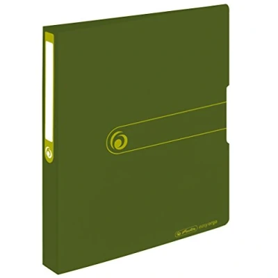Abbildung von Herlitz 11282597 Recycling Ringbuch, A4, 2 Ring Kombi Mechanik, 3,8 cm Rücken, Füllhöhe 25 mm, dunkelgrün