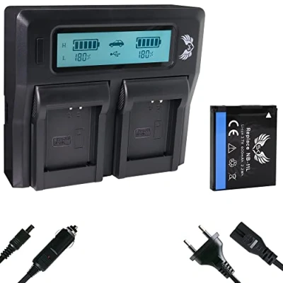 Abbildung von SK Akku Ersatz für Canon NB 11L / 11LH 600mAh + LCD Dual Charger IXUS 170 180 185 190 275 HS 285 // PowerShot SX430 is SX432 A4050