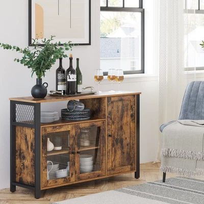 Abbildung von VASAGLE Sideboard Küchenschrank, Kommode, 110 x 33 75 cm, mit 3 Türen