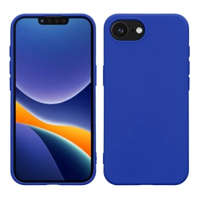 Abbildung von kwmobile Hülle kompatibel mit Apple iPhone SE 2025 / 4 4. Generation gummierte TPU Silikon Handyhülle Schutzhülle für kabelloses Laden Case in Baltik Blau