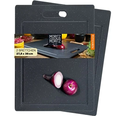 Abbildung von Moritz &amp; Schneidebrett 2tlg Kunststoff Set, Kunststoff, (Granitoptik), 36 x 27,5 cm