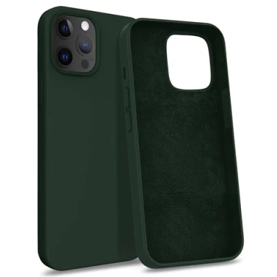 Abbildung von MyGadget Hülle kompatibel mit iPhone 12 Pro Gummierte Handyhülle [ 3 Layer Struktur ] Schutzhülle Soft Inlay &amp; Hardcase Cover außen Olivgrün
