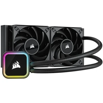 Abbildung von Corsair iCUE H100i RGB Elite CPU Flüssigkeitskühler (16 Dynamische LEDs, AF Series 120 mm FDB Lüfter, 240 Radiator, Software, LGA 1700 , 1200 115X 2066 und AM4 Sockel) Schwarz