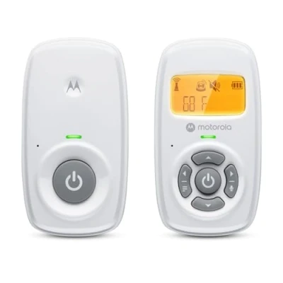 Abbildung von Motorola AM24, DECT Babyfon, 300 m, Weiß, Bernstein, Akku