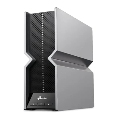 Abbildung von TP Link RE800BE WiFi 7 WLAN Verstärker Repeater BE19000, Tri Band, 1x 10 Gbps Port + 2x Gigabit Ports, Maximierte Abdeckung, Access Point Modus, 8 interne Antennen, 320 MHz Kanal, LED Lichtleiste