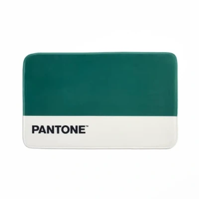 Abbildung von Pantone™ Badezimmerteppich, rutschfest, aus Memory Schaum, saugfähig und weich, mit gummierter Rückseite, waschbar, ideal auch als moderner Wohnzimmerteppich Wohnzimmerteppich, 80 x 50 cm, Grün