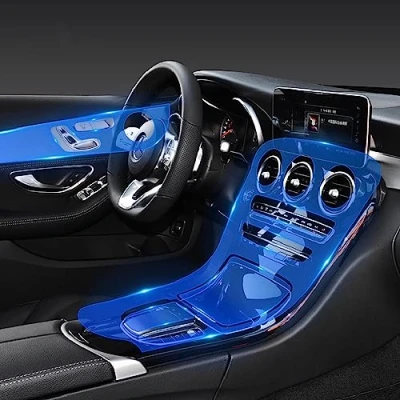 Abbildung von LAVIYE Auto Innenraum Mittelkonsole Transparent TPU Schutzfolie Anti Scratc Zubehör Nachrüstung,Für Mercedes Benz GLC X253 2020 2022
