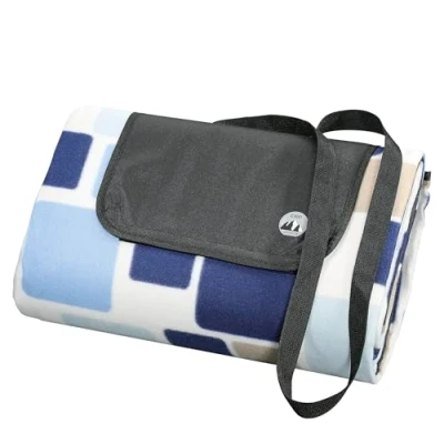 Abbildung von Cilio Picknickdecke Beach, Unterseite wasserabweisend, Outdoor Decke Polyester, weiche Oberfläche, mit Klettverschluss und Trageriemen, Geeignet für Picknick, Strand Camping, 200x200 cm, Blau