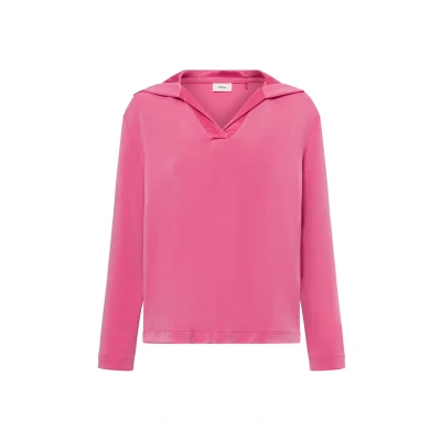 Abbildung von s.Oliver BLACK LABEL Kapuzenshirt aus Sweat mit Satin Details pink 34