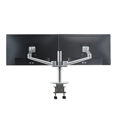 Abbildung von ThingyClub® Adjustable Aluminium Universal Full Motion Desk Mount Arm Stand Bracket (Dual Monitors Silver)