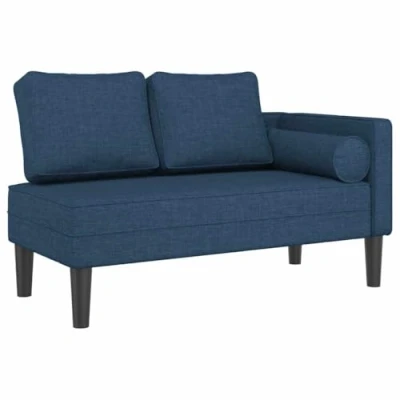 Abbildung von vidaXL Chaiselongue mit Kissen Blau Stoff, 1 Teile