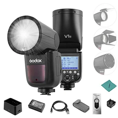 Abbildung von Godox V1 S Professioneller Kamerablitz Speedlite Speedlight Rundkopf kabellos 2,4 G Fresnel Zoom für Sony a7RII a7R a58 a99 ILCE6000L a7RIII a7R3 a9 a77II a350 Kameras Hochzeitsportraitstudio