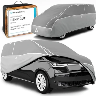 Abbildung von Walser Hagelschutz Abdeckplane Transporter, Bus Hybrid UV Protect, Vergleichssieger* Auto Hagelschutzplane M kompatibel mit VW Caddy, Ford Transit/Tourneo, Renault Kangoo