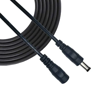 Abbildung von Liwinting 10m DC Verlängerungskabel 5.5 mm x 2.5 Anschlusskabel / Gleichstrom Verbinderkabel Verteiler Männlich zu Weiblich Verbinder für Netzteil, CCTV Kamera Schwarz