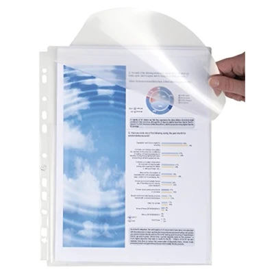 Abbildung von Exacompta 5503E 10er Pack Premium PP Kunststoff Prospekthüllen. für DIN A4 transparent glasklar oben offen Klarsichtfolie Plastikhülle Klarsichthülle ideal Ordner Ringbücher und Hefter