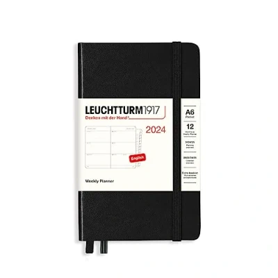Abbildung von LEUCHTTURM1917 367638 Wochenkalender Pocket (A6) 2024, 12 Monate, Schwarz, Englisch
