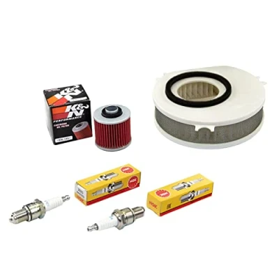 Abbildung von Wartungspaket Luftfilter + Ölfilter Zündkerzen für Yamaha XVS 1100 XVS1100 Dragstar VP05 VP16 Baujahr 1999 2007