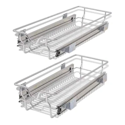 Abbildung von vidaXL Schubkasteneinsatz Einbauschublade Korbauszug 2 Stk. Silbern 300 mm