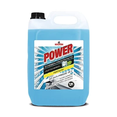 Abbildung von NIGRIN Scheiben Frostschutz POWER Fertigmix bis 25C, schnellwirkend, schlierenfrei und verhindert erneutes Einfrieren, blau, 5 Liter Kanister