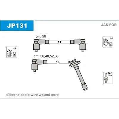 Abbildung von JANMOR JP131 Zündkabelsatz TOYOTA: Avensis I Kombi, Limousine, Carina E Schrägheck