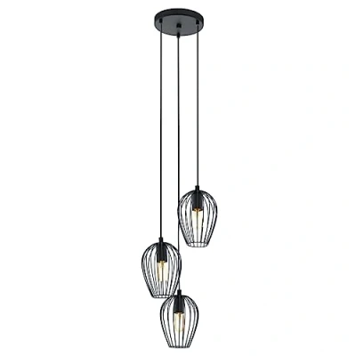 Abbildung von Eglo 49479 Hängeleuchte Newtown Stahl schwarz E27 3X40W H:110 Ø 38cm dimmbar