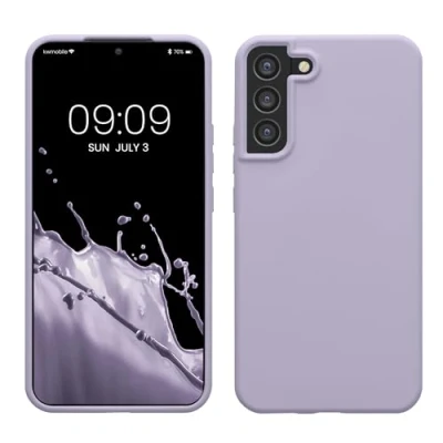 Abbildung von kwmobile Hülle kompatibel mit Samsung Galaxy S22 Plus Silikon Handy Case Handyhülle weiche Oberfläche kabelloses Laden Pastell Lavendel