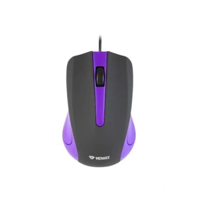 Abbildung von Yenkee YMS 1015PE USB Maus mit SUVA Kabel, Ergonomisches Design, für zu Hause und Büro,Kabellänge: 1,25 m, Wired Mouse, schwarz lila