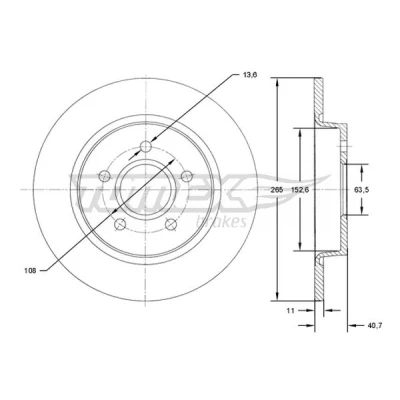 Abbildung von Bremsscheibe TOMEX Brakes TX 71 94