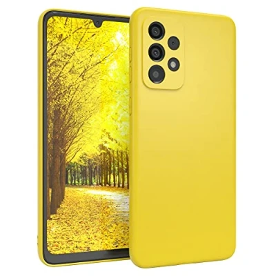 Abbildung von EAZY CASE Handyhülle Silikon mit Kameraschutz kompatibel Samsung Galaxy A33 (5G) in Gelb, Ultra dünn, Slimcover, Silikonhülle, Hülle, Softcase, Backcover