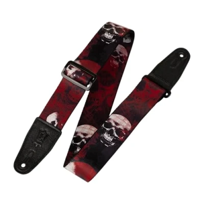 Abbildung von Levy&#039;s Sonic Art MPS2 093 Gitarrengurt Blood Skulls (5,1 cm, Polyester)