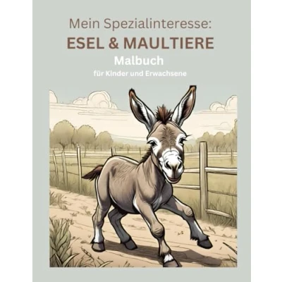 Abbildung von Mein Spezialinteresse: Esel und Maultiere: Malbuch für Kinder Erwachsene