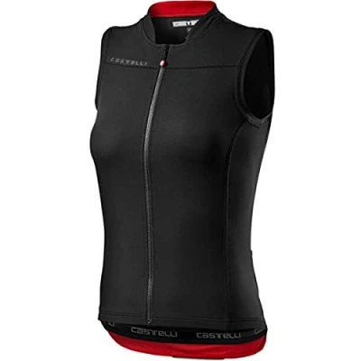 Abbildung von CASTELLI Damen Anima 3 ärmellos T Shirt, Hellschwarz/Rot, S