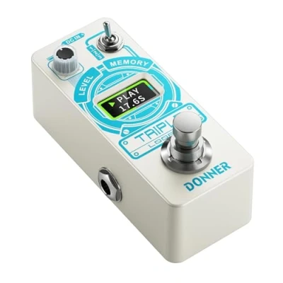 Abbildung von Donner Triple Looper Pedal, Loop Effect Pedal with Screen, 3 Loops 30 mins Looping Time, Station Unlimited Overdubs Undo/Redo True Bypass