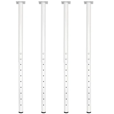 Abbildung von QLLY Tischbeine Metall Weiß 4 Stück Schreibtischbeine Höhenverstellbar 60 100cm Möbelfuß Hochbelastbares Geeignet Tischfuß für Heimbüro Schreibtisch Arbeitsplatten (4, Weiß)