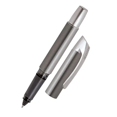 Abbildung von ONLINE Rollerball Campus Grau Patronen mit ergonomischem Griffstück Standard Tintenpatronen für Rechts und Linkshänder Schule, Uni, Vielschreiber, 1 Stück (1er Pack)