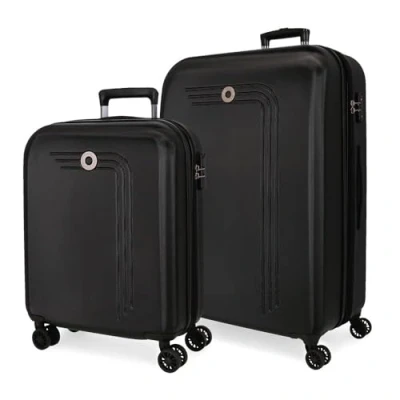 Abbildung von MOVOM Riga Koffer Set, Schwarz, 55/70 cm, ABS Kunststoff, Verschluss TSA 109L, 6,32 kg, 4 Doppelrollen, Handgepäck, Talla única, Set
