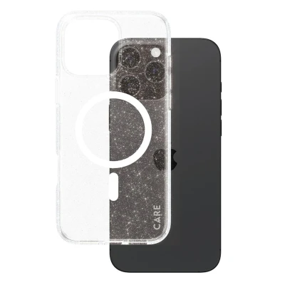 Abbildung von Apple iPhone 16 Pro Max Hülle MagSafe Recycelter Kunststoff PanzerGlass Hard Case/Backcover Handyhülle Weiß Shockproof/Stoßfest