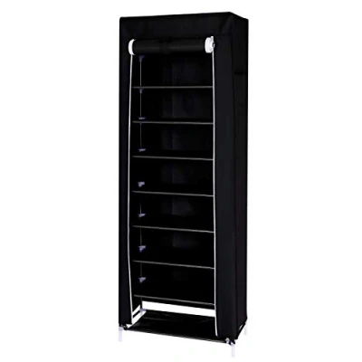 Abbildung von dibea Faltschrank schmal mit Vlieshülle 60x160x30 cm, schwarz