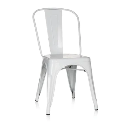 Abbildung von hjh OFFICE 645022 Bistrostuhl VANTAGGIO Comfort Metall Weiß Stuhl im Industry Design, stapelbar