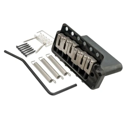 Abbildung von Wilkinson WVPC SB 54mm 6 Loch Strat Tremolo Steg Gitarre Bridge mit Edelstahl Saitenreiter Voller Solid Stahlblock für Import Strat/Japan Strat, Schwarz