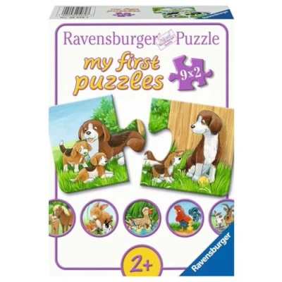 Abbildung von Ravensburger Puzzle 9 x 2 Teile my first puzzles Tierfamilien auf dem Bauernhof 05072, Puzzleteile