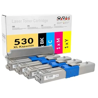 Abbildung von Kompatibel C530 4x OBV Toner für OKI 44469804 44469724 44469723 44469722 C510 MC561 schwarz, cyan, magenta, gelb