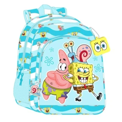 Abbildung von Spongebob Schwammkopf Rucksack Kinder Stay positive Blau Weiß 32 x 38 12 cm