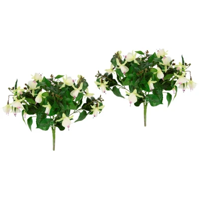 Abbildung von I.GE.A. Kunstblume &quot;Fuchsienbusch&quot;, 2er Set Zimmerpflanze Deko Doppelblütenblätter Topfpflanze Hybrid Hort